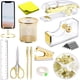 thumbnail image 1 of Set de accesorios de escritorio piqfpo, grapadora acrílica dorada, soporte para cinta adhesiva, 1 of 6
