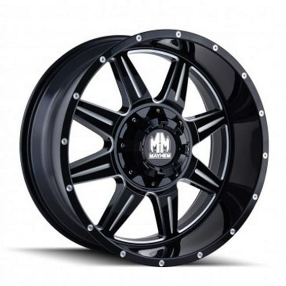 Mayhem 8100-2952M18 5-127, 5-139.7 PCD Monstir Gloss Black Milled Spokes Wheel