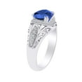 thumbnail image 2 of AFFY 2.08 Carat Oval Shape Simulated Blue Sapphire & Natural Diamond Unique Engagement Ring 14K Solid White Gold Ring Size-8.5, 2 of 2
