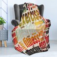 thumbnail image 4 of Fitness Soft Flannel Fleece Blanket, Grungy Framework with Different Words Healthcare Concept Diet Endurance Exercising, Cozy Plush for Indoor and Outdoor Use, 60" x 80", Multicolor, by Ambesonne, 4 of 5