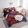 thumbnail image 3 of Homewish Chic Flowers 7 Pieces Bedding Comforter Set for Female Men Teens,Spring Graden Full Bedding Set Lightweight,Exotic Style Floral Fitted Sheet Flat Sheet,Luxury Bedroom Decor,Reversible, 3 of 8