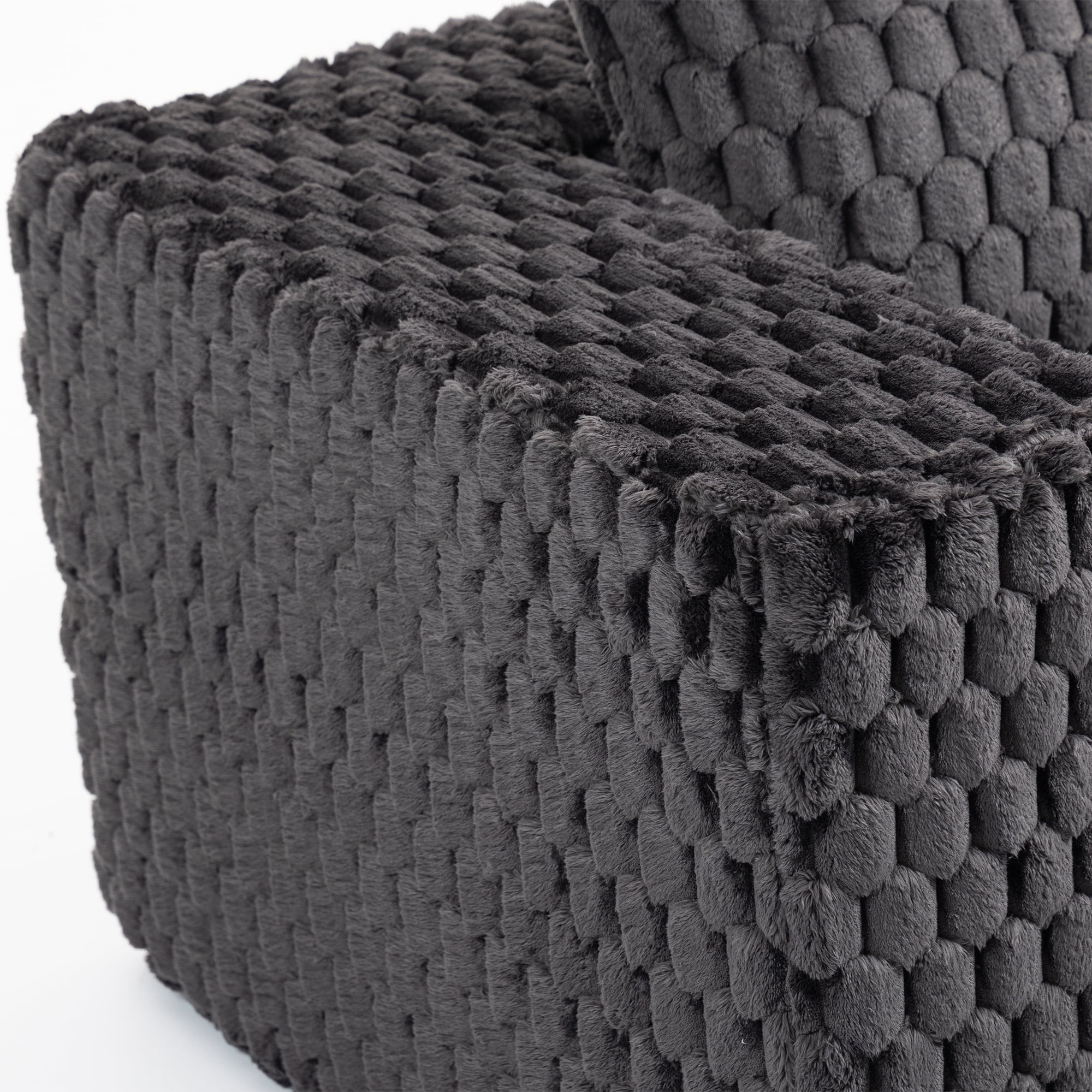 Demi Bonn 42" Corduroy Sofa Couches, Sofa Memory Foam Couches for Living Room, Cloud Couch with Ottoman, Gray