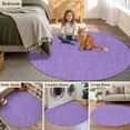 thumbnail image 5 of Lavender Burlap Texture Round Area Rug 3.3 FT, Non Slip Small Entryway Kitchen Mat, Farmhouse Vintage Lavender Washable Soft Circular Rug Non-Shedding Door Mat for Bathroom Playroom Kids Room, 5 of 9