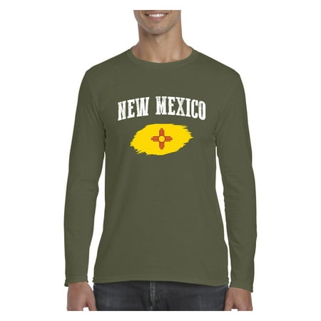 New Mexico State Animal - New Mexico State Flag Men Softstyle Long Sleeve T-Shirt