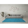 thumbnail image 3 of Ahgly Company Indoor Square Oriental Light Blue Industrial Area Rugs, 8' Square, 3 of 4