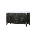 thumbnail image 2 of Harbor 60 in W x 22 in D Black Oak Double Bath Vanity and Carrara Marble Top, 2 of 5