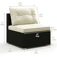 thumbnail image 4 of Gymax 5 PCS Rattan Sofa Set Outdoor Wicker Furniture Set w/ Back Cushions & Square Coffee Table, 4 of 10