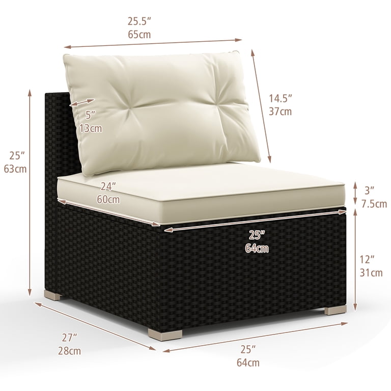 Gymax 5-Piece Rattan Patio Conversation Set photo 5