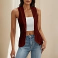 thumbnail image 2 of Htigea Women's Lightweight Open Front Cardigans Sleeveless Casual Spring Summer Cardigan Wine,XL, 2 of 6