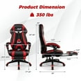 thumbnail image 3 of Costway Adjustable E-Sports Racing Style Chair with Padded Headrest, Lumbar Support Red, 3 of 10