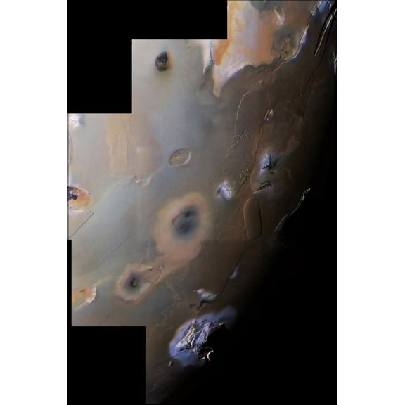 24"x36" Gallery Poster, Io VGR South polar color mosaic