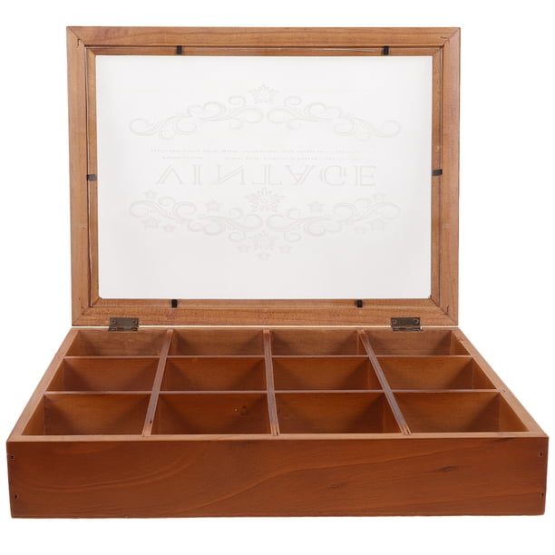 ColoMX Mesa de joyería de madera Joya de joyería Caja de almacenamiento de compartimento