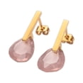 thumbnail image 2 of Aretes Mujer con Cristal Rosa Verde Esmeralda o Morado Amatista LuckyLy Acero Inoxidable Modelo Amber UNITALLA, 2 of 7