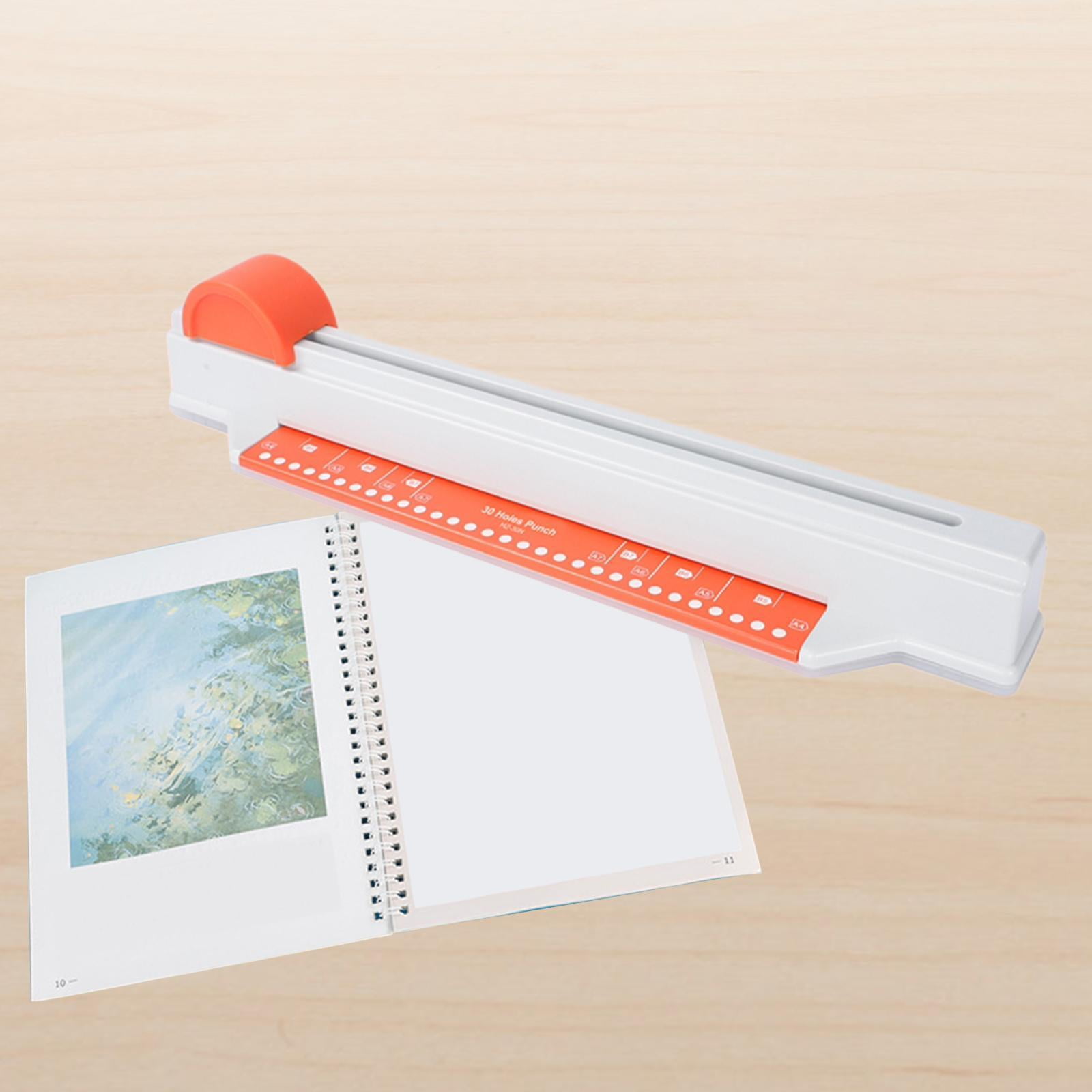 S SERENABLE 30 Hole Puncher Hole Punch Tool 5 Sheet A4/30 Holes Manual Desktop Hole Pouch Binding Machine Paper Punches for Orange