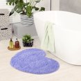 thumbnail image 6 of Unique Bargains Heart Shaped Chenille Bath Rugs Soft Shaggy Bath Mat Purple 20" x 24", 6 of 7