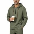 thumbnail image 2 of Gamivast Pullover Hoodie for Men Quarter Zip Hooded Sweatshirt Soft Lightweight Long Sleeve Tops with Drawstring Casual Athletic Shirts for Workout Daily Wear Lounge Army Green XL, 2 of 7