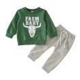 thumbnail image 1 of Gibobby Conjunto de pantalón para bebé Conjuntos de ropa para bebés de manga larga con estampado de occidental para recién nacidos, pantalones, primavera y ot(Verde, 12-18 Meses), 1 of 5