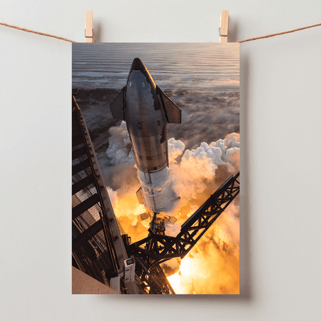 Spacex Starship Launch Wall Art Modern Decor Unframed Paper Poster 8x10in