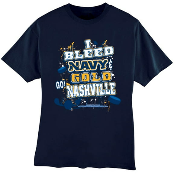 Nashville Hockey "I Bleed Navy and Gold Go Nashville!" Navy T-shirt