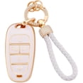 thumbnail image 1 of Key Fob Cover Compatible with Fit for Hyundai 2020 2021 2022 Sonata Santa Fe Tucson Bling Key Case Protection Shell with Keychain Case Holder Protector,1,white, 1 of 6