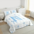 thumbnail image 3 of Castle Fairy Initial N 2-Piece Twin Comforter Set - Blue Geometric Princess Bedding Decor, 3 of 8