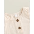 thumbnail image 5 of Arvbitana 0-24 Months Infant Baby Girls Boys Summer Casual Romper Solid Color Sleeveless O Neck Button Playsuit, 5 of 8