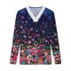 thumbnail image 4 of ICHUANYI Clearance Women's Fashion Printed Lace Long Sleeves Blouse V-Neck Casual Tops(Purple, XXL) ICHUANYI WER2023081400494, 4 of 5