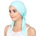 thumbnail image 1 of Turban Hat Women Hat Headband Solid Color Head Wrap Bonnet Headscarf Muslim Cap, 1 of 8