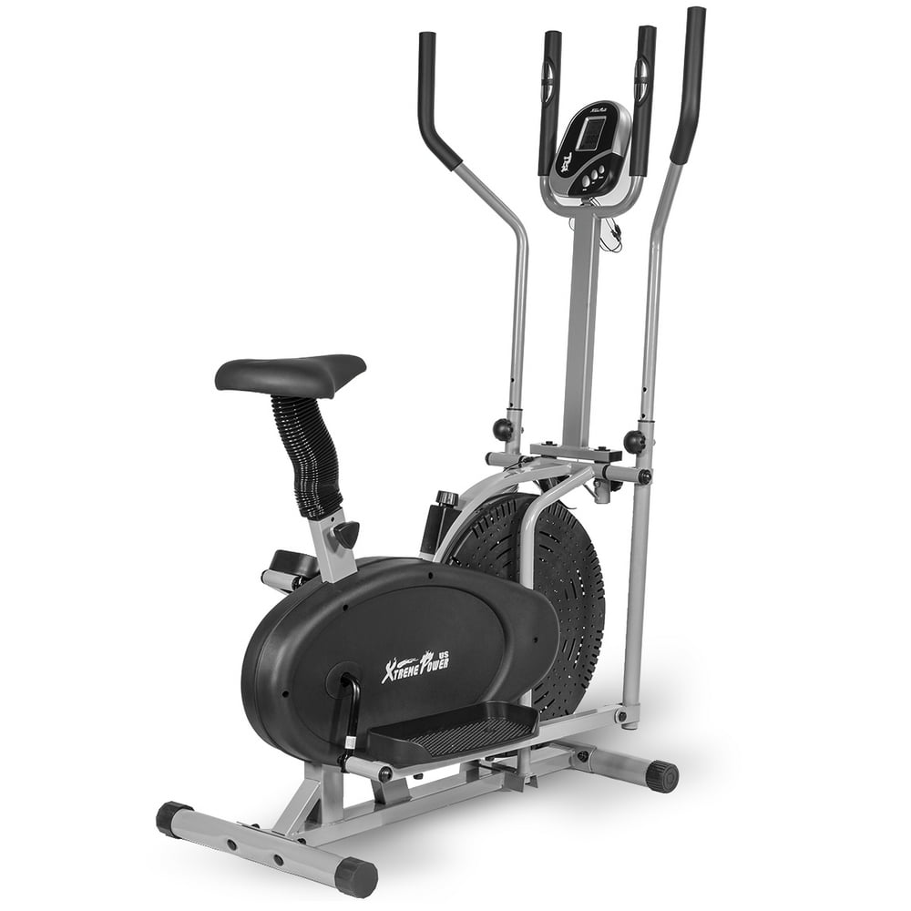 XtremepowerUS 2in1 Elliptical Fan Bike Dual Cross Trainer Machine
