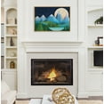 thumbnail image 6 of Kate and Laurel Sylvie Moonlight Mountains Bear Lake Framed Canvas Wall Art by Carey Copeland, 23x33 Natural, Bear Mountain Wall Art Decor, 6 of 6