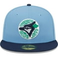 thumbnail image 2 of Men's New Era Light Blue/Navy Toronto Blue Jays Green Undervisor 59FIFTY Fitted Hat, 2 of 5