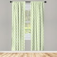 thumbnail image 3 of Ambesonne Green Leaf Curtains, Abstract Simplistic, Pair of 28"x84", Apple Green and White, 3 of 5