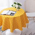 thumbnail image 1 of Round Tablecloth 150cm Cotton and Linen Fabric Twill Tablecloth Simple Nordic Style Fresh Durable Reusable Wrinkle-Resistant Decoration for Kitchen Dining Table (Yellow, Diameter 150cm), 1 of 5