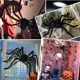 thumbnail image 5 of 1/3 piezas de arañas gigantes de peluche negras para decoración de Halloween, arañas grandes aterradoras para exteriores, fiestas de Halloween, bares, casas embrujadas, accesorios de terror, 5 of 5