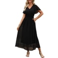 thumbnail image 1 of Vestido largo ANRABESS de verano con cuello en V y estampado floral de chifón para mujer, 1 of 6