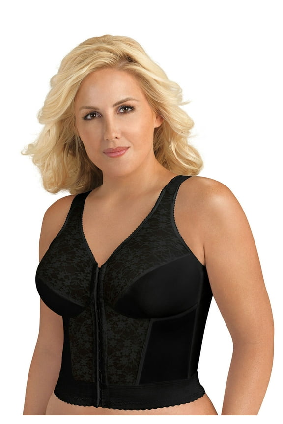 5107565 Fully Slimming Wireless Back & Posture Support Longline Bra with Front Closure & Lace
