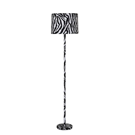 59â€ Mod Black and White Faux Zebra Floor Lamp