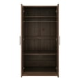 thumbnail image 6 of Triple Tree Closet Hanging Rods 2 Doors and 3 Shelves Armoires, Wood Brown, 6 of 9