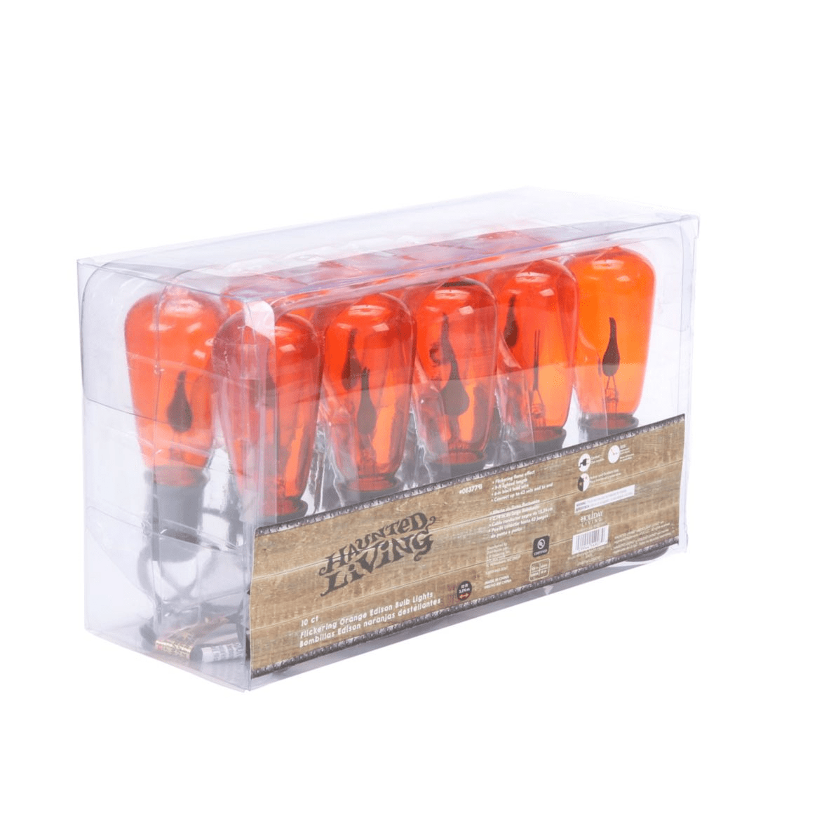 Holiday Living 10Count 9 FeetFt Flickering Orange Edison Electrical Outlet Halloween String