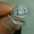 thumbnail image 5 of K-KED 925 Sterling Silver Rings Shiny Crystal Ring Women Wedding Delicate Jewelry Size 6-10-6, 5 of 6