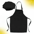 thumbnail image 3 of QUMONIN Kids Chef Hat and Apron Set - Black Smock for Toddler Cooking Costume (Size), 3 of 9