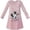 Pale Bean Paste Color, variant on Girls Dress Stripe Cartoon Embroidery Long Sleeve Cotton Dress 4