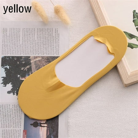 

Fashion Breathable Non-slip Casual Boat Socks Low Cut Ankle Hosiery Cotton YELLOW