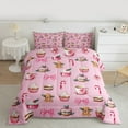 thumbnail image 3 of Manfei Sweet Dessert Theme Bedding Comforter Set,Ice Cream Candy Cane Twin Comforter Sets,Cartoon Bow Tie Bowknot Bedding Set For Girls Kids,Luxury Bedroom Decor Reversible,2 Pieces, 3 of 9