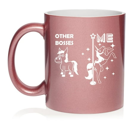 

Boss Superstar Unicorn Funny Ceramic Coffee Mug Tea Cup Gift for Her Gift For Boss (11oz Rose Gold)