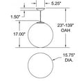 thumbnail image 6 of 23944-BS/OPL Access Lighting Pearl - 1 Light Large Pendant In Mid-Century Modern Style-17 Inches Tall and 15.75 Inches Wide-Brushed Steel Finish, 6 of 7