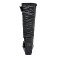 thumbnail image 4 of Dream Pairs Womens Wide-Calf Knee High Low Hidden Wedge Slouch Buckle Boots Ura Black Size 8.5, 4 of 5