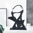 thumbnail image 3 of Black Dancing Couple Resin Figurine Abstract Sculpture Home Art Decor Statue, 3 of 12