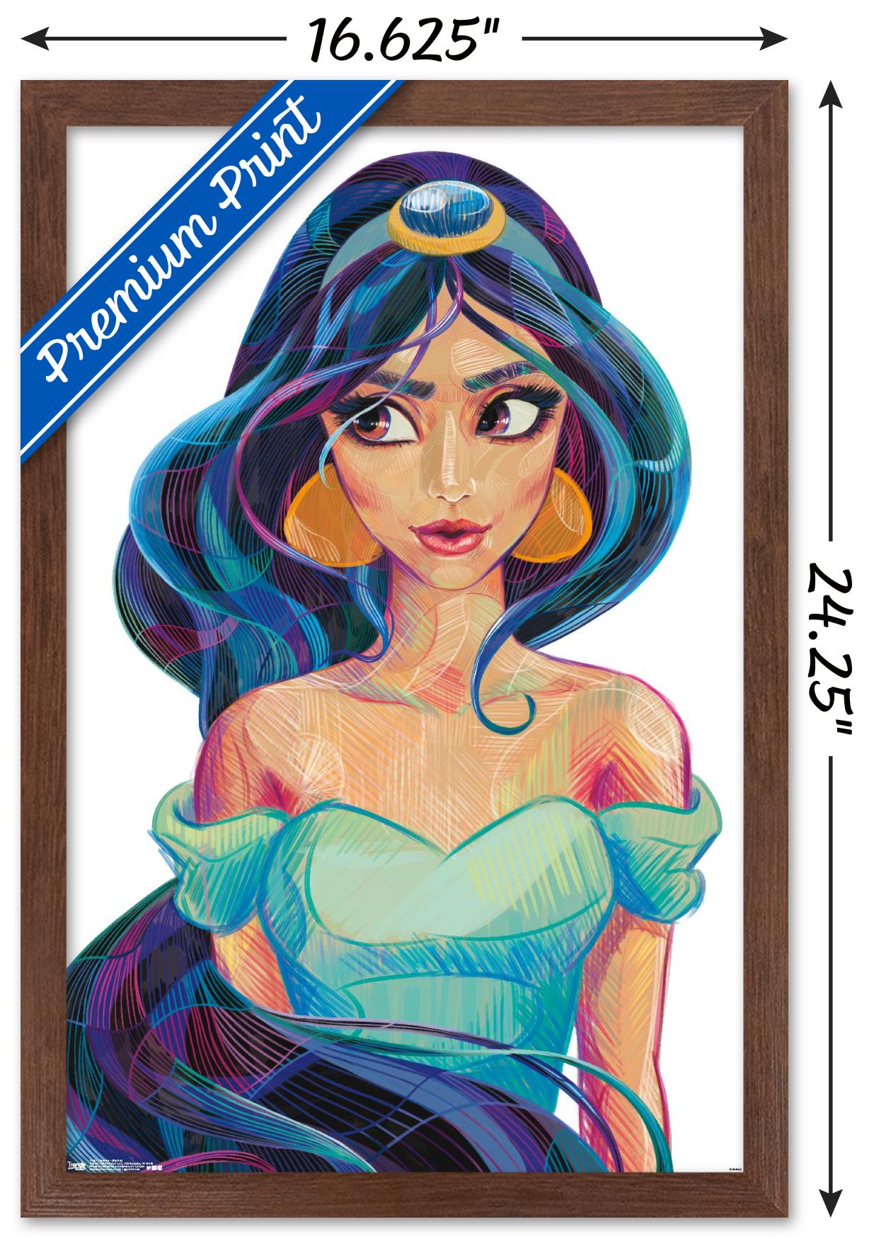Disney Princess - Jasmine - Stylized Wall Poster, 14.725" x 22.375" Framed