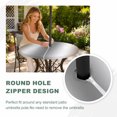 thumbnail image 4 of Round Outdoor Tablecloth with Umbrella Hole and Zipper, Brown Grey Tablecloth with Elastic Waterproof, Gray Farmhouse Modern Rustic Patio Table Covers for 55" - 60" Picnic Pool Tables, 4 of 9